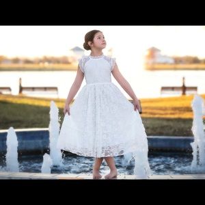 Trish Scully Girls White Dress sz 8 NWT ”Sylvie”